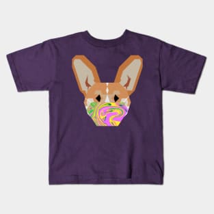 Dog Wearing Abstract spring #3 Mask Kids T-Shirt